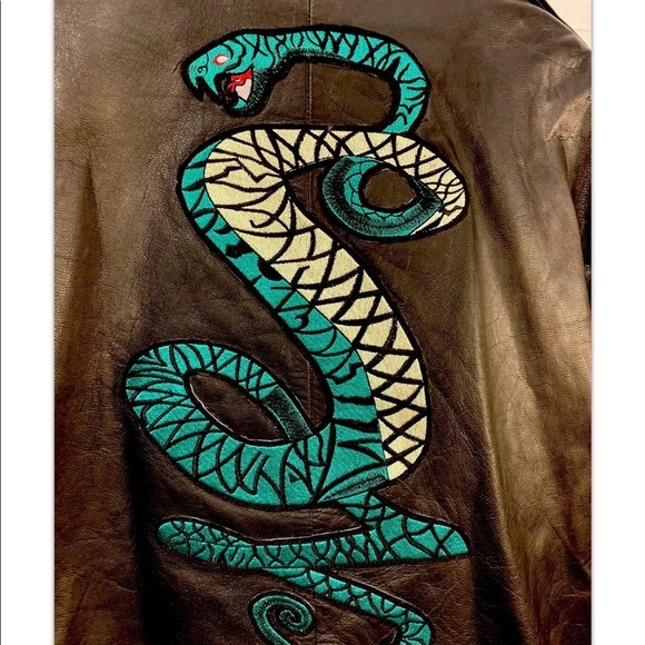 BIX 13 Fallout 3 Tunnel Snakes Black Leather Moto Jacket for cosplay - Picture 2 of 7